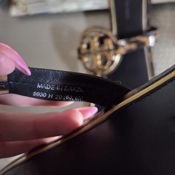 Tory Burch Tortoise Print Miller with Gold Metal Accents Sandals Size 8 - Picture 9 of 10